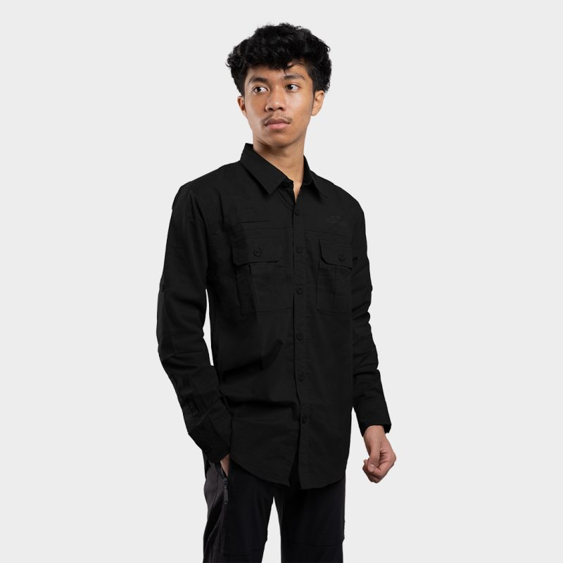 Gambar Kemeja Twill Lengan Panjang Mandala Hitam 2