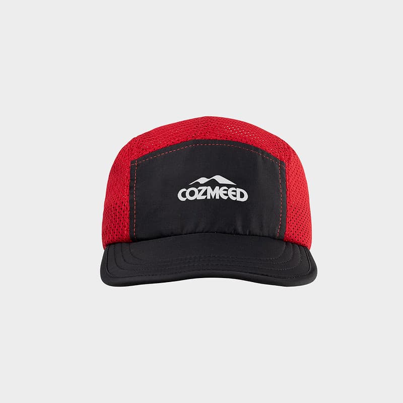 Gambar Topi Running Rayie Merah Hitam 2